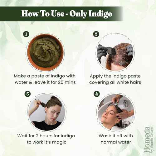 Indigo Powder for Hair Organic (7 oz - 200g) Pure Indigo Hair Dye Neela Powder, Indigofera Tinctoria Herbs - Color your Hair Black (0.45 lb)