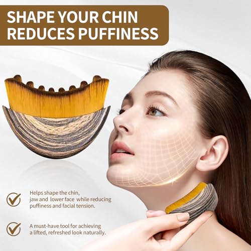 Lymphatic Contour Face Brush,Contour Face Brush for Lymphatic Drainage,Dry Lymphatic Drainage Massager,Ergonomically Designed to Fit The Skin Precisely