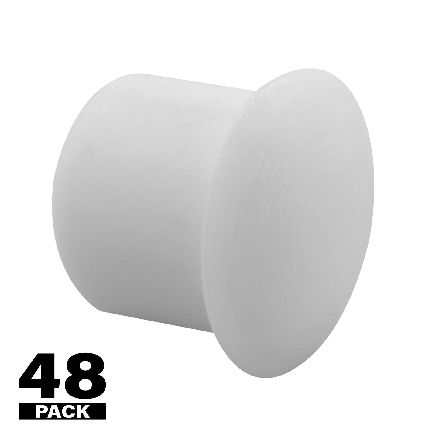 Prime-Line U 10039 Plastic Shelf Hole Plugs, 6mm, White (48 Pack)