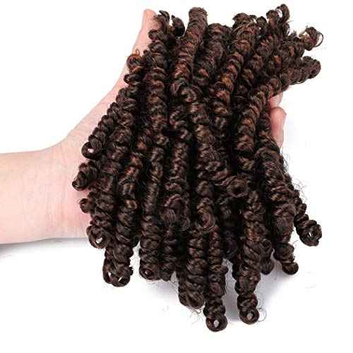 Dorsanee Short Bob Spring Twist Crochet Hair 6 Inch 6 Packs Pre-twisted Cute Spring Twists Curly Crochet Braids Pre Looped Mini Passion Twists Fluffy Twist Synthetic Hair Extensions (6 Inch,T30#)