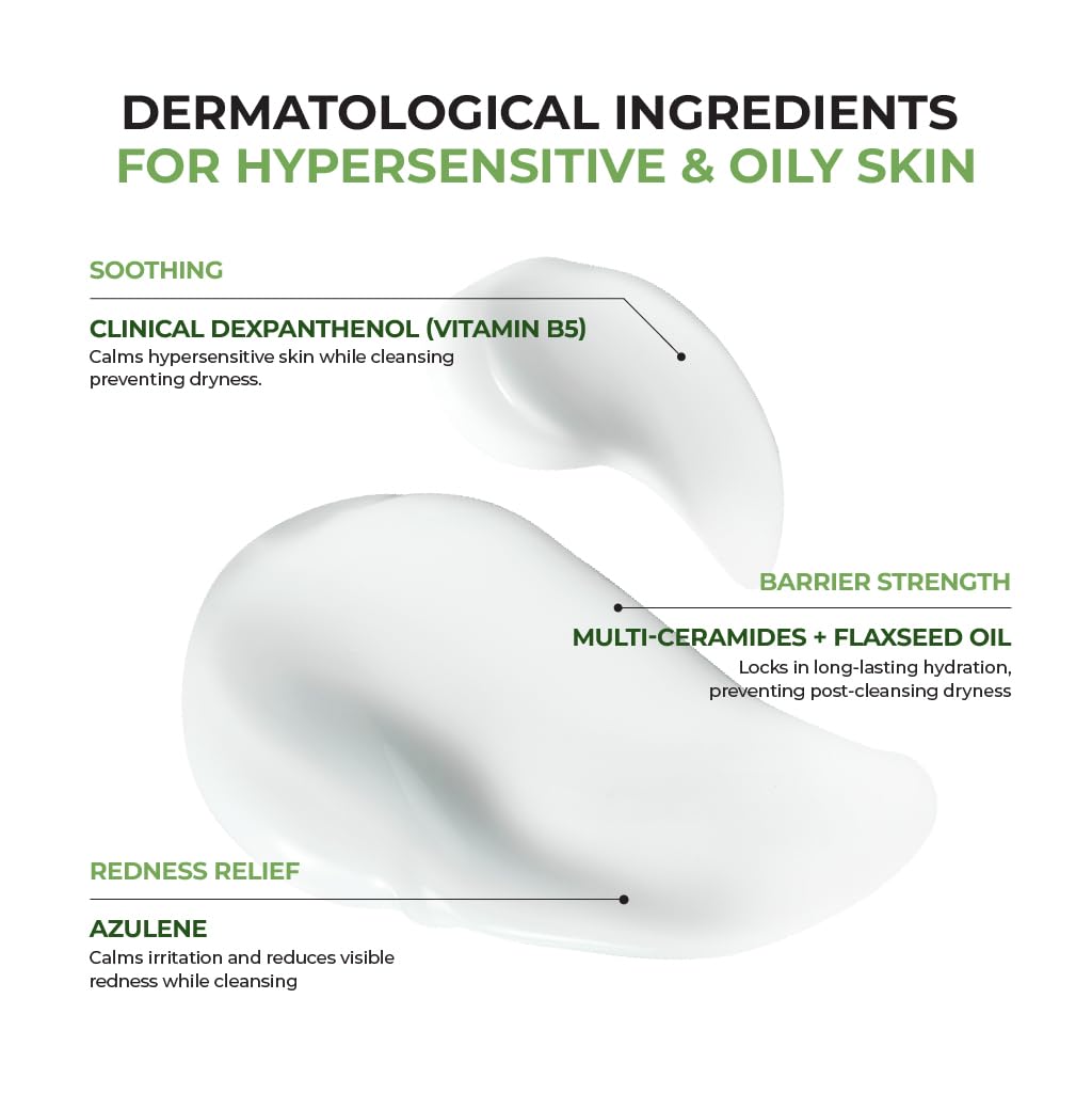 JUMISO Ceramide Cleansing Milk for Sensitive Skin – D-Panthenol Soothing Face Wash, Melts Sunscreen & Makeup – No Double Cleanse Needed, Ophthalmologist Tested, Tear-Free – Fragrance-Free, 10.14 fl oz