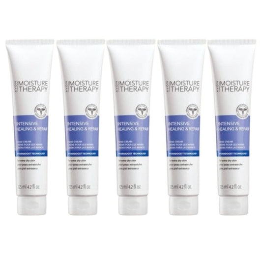 Avon Moisture Therapy Intensive Healing & Repair Hand Cream for Women & Men – Pack of 5, Deep Hydration Hand Moisturizer for Dry Cracked Skin, Hypoallergenic & Fragrance-Free, 4.2 oz Each