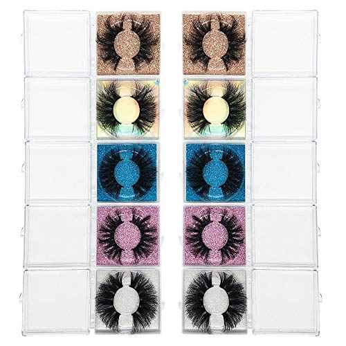 25MM Mink Eyelashes Wholesale Ninglash 10 Pack False Eyelashes, Christmas Gifts for Women Dramatic Real Mink EyeLashes, Thick HandMade Full Strip Lashes, Crueltyl Free Fluffy Lash, 3D Mink Lashes Bulk