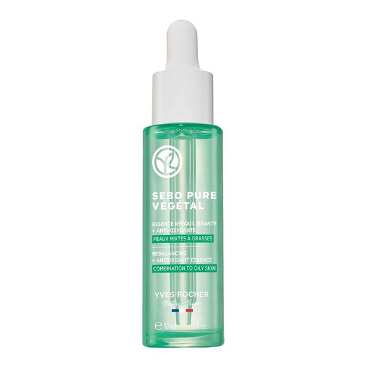 Yves Rocher Rebalancing + Antioxidant Essence Serum, Purify & Mattify Skin with Salicylic Acid, For Combintaiton & Oily Skin Types, 1 FL OZ
