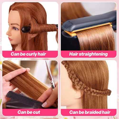 Mannequin Head 99% Human Hair for Hairstyling - Heat Resistant Manikin Head for Cosmetology Students, Professionals & Practice Exams (Blond 27#)