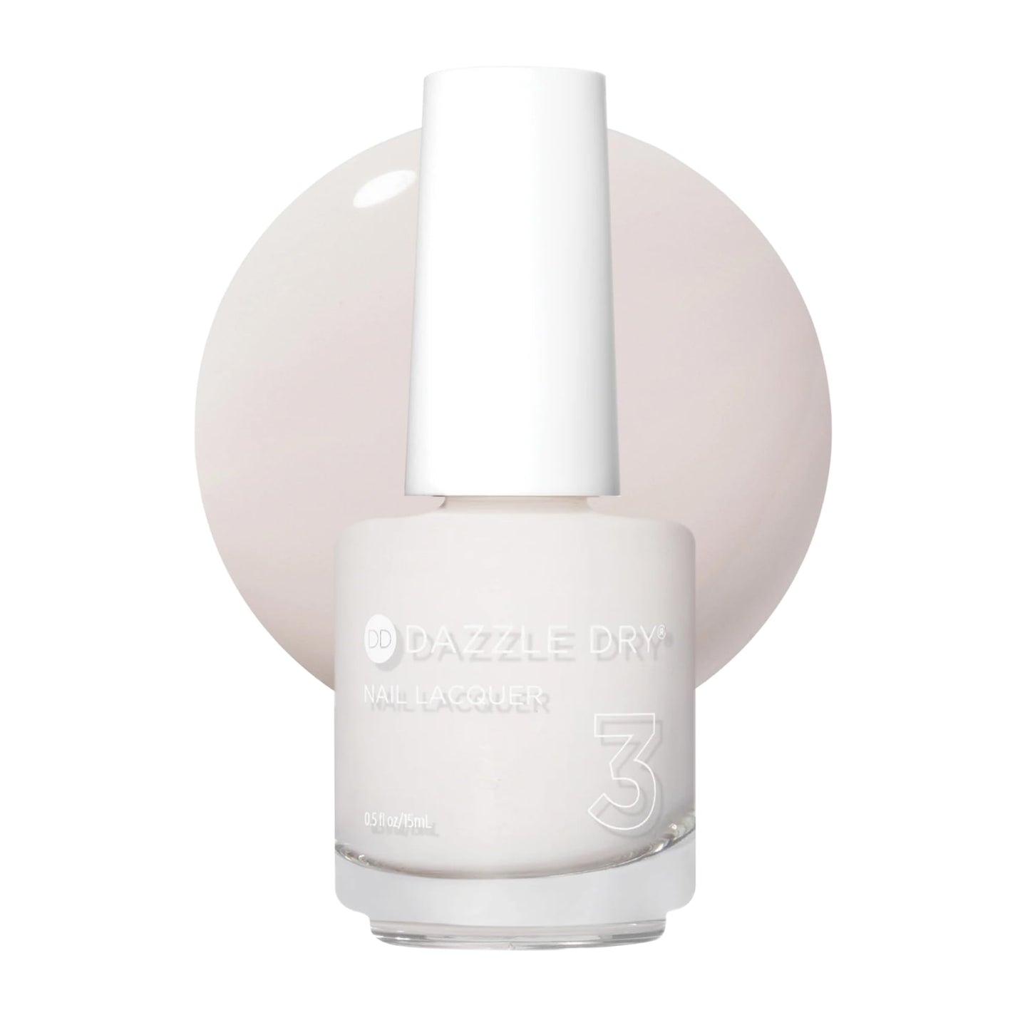 Dazzle Dry Nail Lacquer (Step 3) - At First Blush - A pale, subtle off-white. Full coverage cream. (0.5 fl oz)