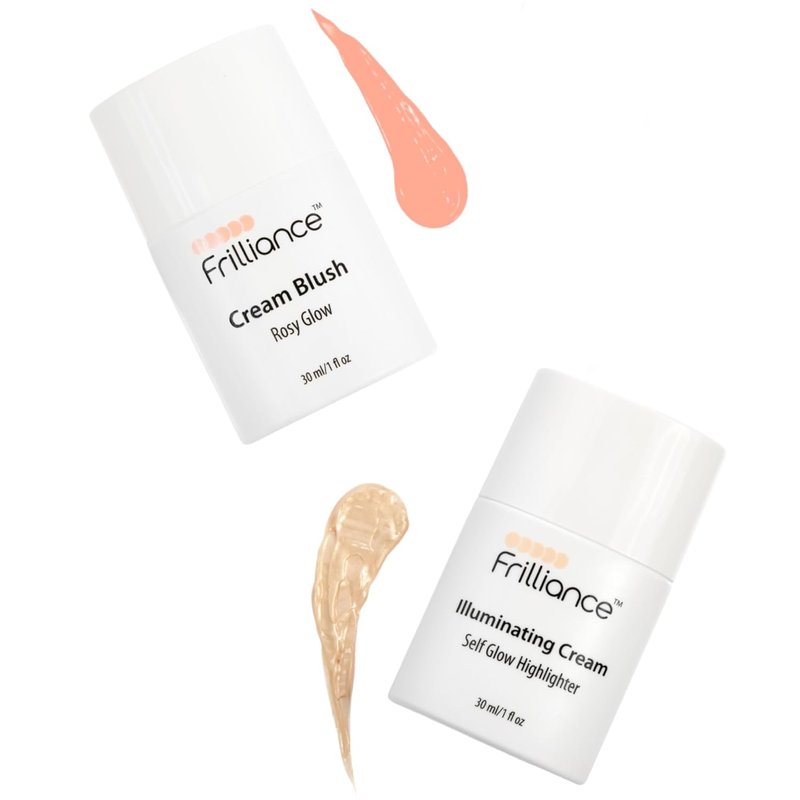 Frilliance Cheek Duo - Sheer Rosy Glow Highlighter Tint | Cruelty-Free & Hypoallergenic for All Skin Types