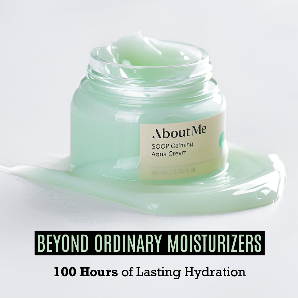 Soop Calming Aqua Cream - Intense Moisturizing Face Cream for Dry and Sensitive Skin, 100 Hours Of Lasting Hydration (80ml/2.7oz)