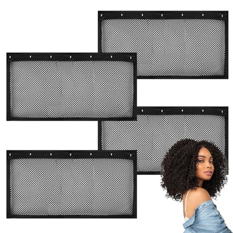 Lock Curly Hair Stretcher and Length Maintainer - Prevent Shrinkage with No-Heat Styling Net for An Elongated Look (13IN*4PCS)
