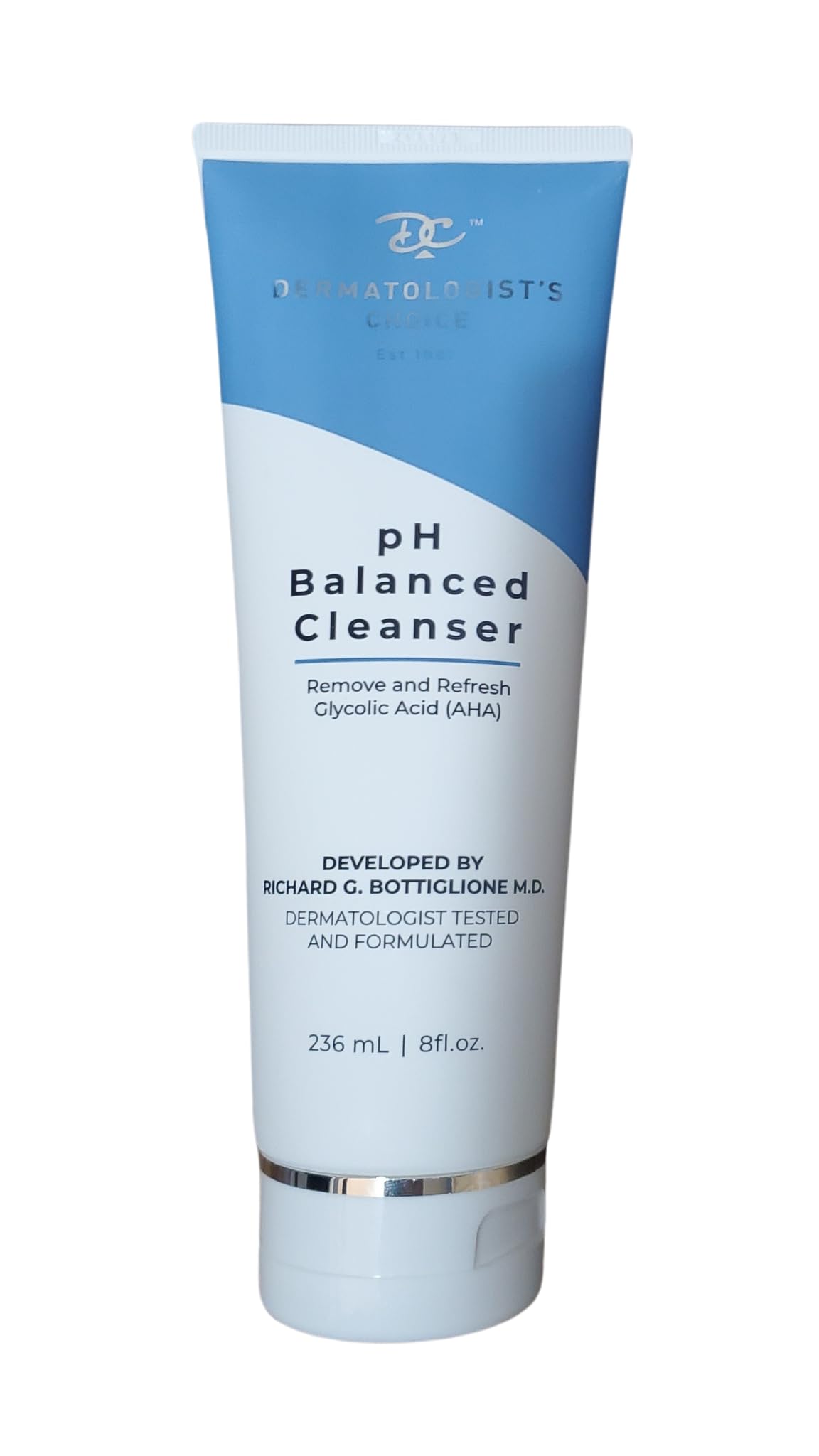 Dermatologist's Choice pH Balanced Cleanser with AHA Glycolic Acid For Face and Body, Fragrance-Free Gentle Face Wash, Body Wash, and Makeup Remover