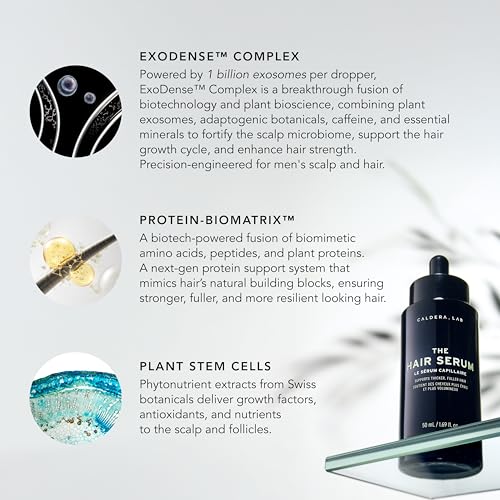 Caldera + Lab The Hair Serum | Men¡¯s Thickening Serum for Thinning & Receding Hair, Supports Fuller & Stronger-Looking Hair, Dermatologically Tested - All Hair Types