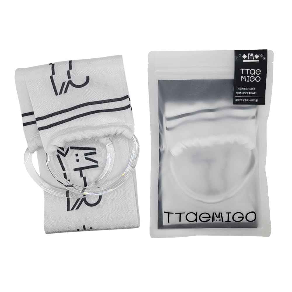 Ttaemigo Exfoliating Shower Towel for Back Scrub - ttaemigo is a Premium exfoliating wash Cloth Made from The Secret Exfoliation Method of The Korean Royal Family. (White)