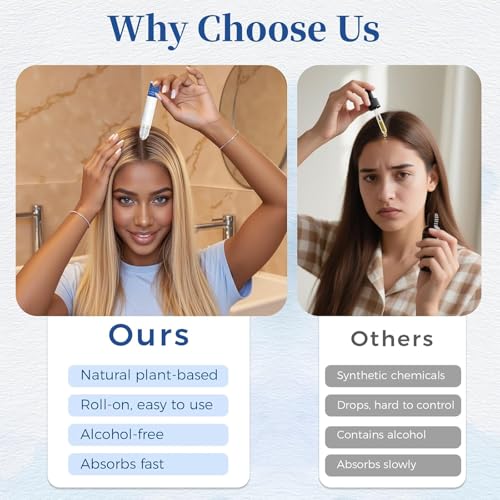 Hair Growth Serum Roll On 25ml with Saw Palmetto, Rosemary & Pea Extract£¬Helps Support Thicker, Fuller Hair Appearance£¬Clean, Non-Greasy Hair Loss Support for Men & Women Pack of (1)