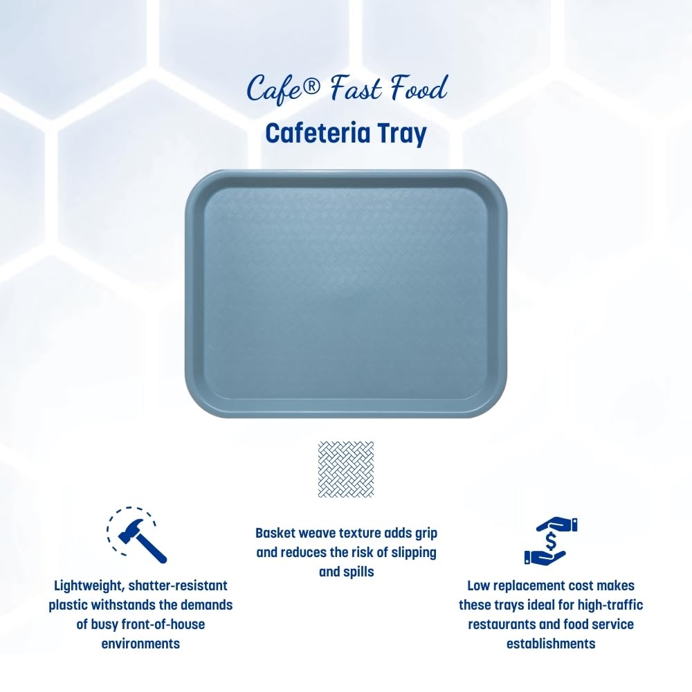 CFS Cafe Plastic Fast Food Tray, 14" x 18", Slate