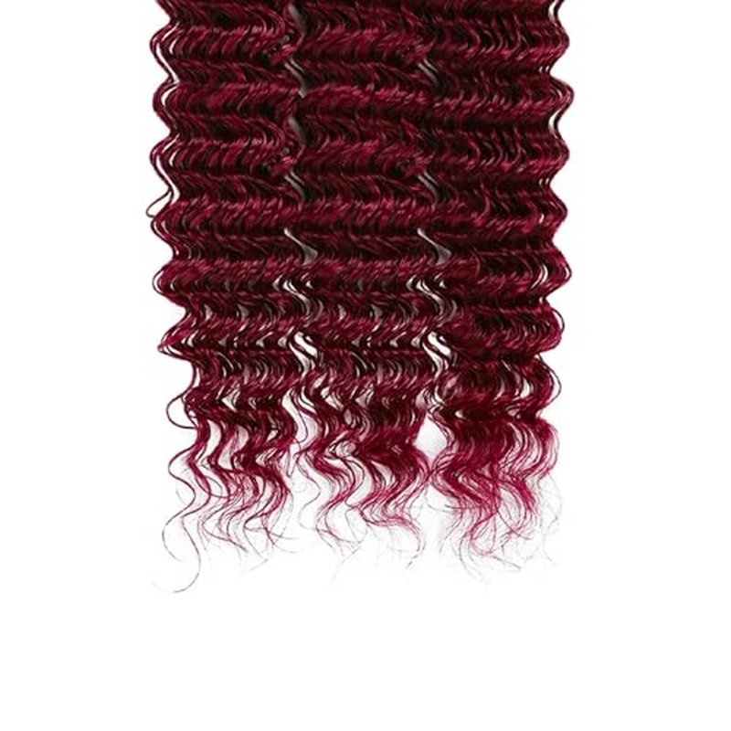 26 28 30 inch Burgundy Bundles Red Human Hair Bundles 99J Human Hair Bundle Burgundy Deep Wave Bundle Red Color