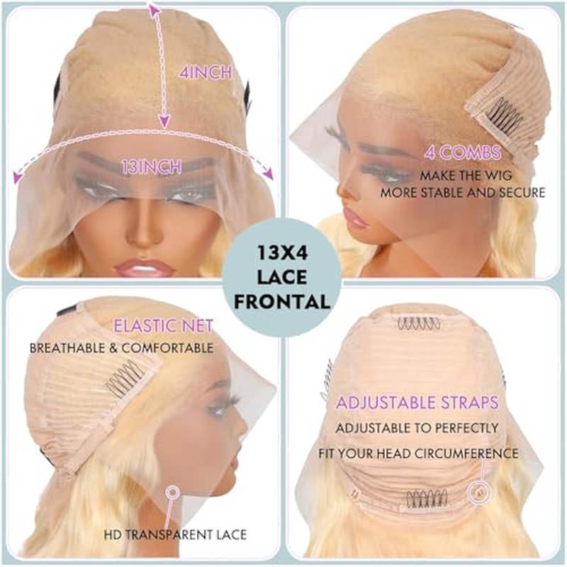 22 Inch 613 Lace Front Wig Human Hair 200 Density Blonde Wig Human Hair 13x4 Lace Front Wigs Human Hair Pre Plucked 613 Wigs For Women