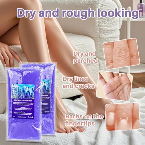 MAQIHAN Paraffin Wax for Hand and Feet - 2 Pack Lavender Scented Paraffin Wax Refills Hand Wax for Dry Skin, Hydration Nourish