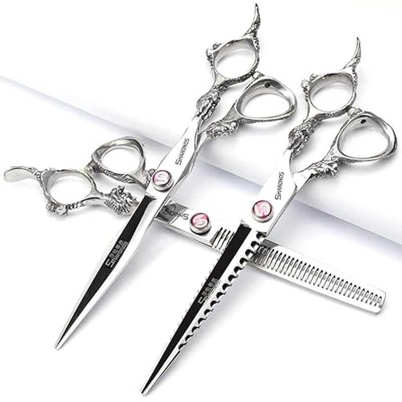 6/7/9 inch Professional Hair Cutting Thinning Scissors Barber Shears Hairdressing Salon Set (Cutting scissors) (7-inch 3pc)