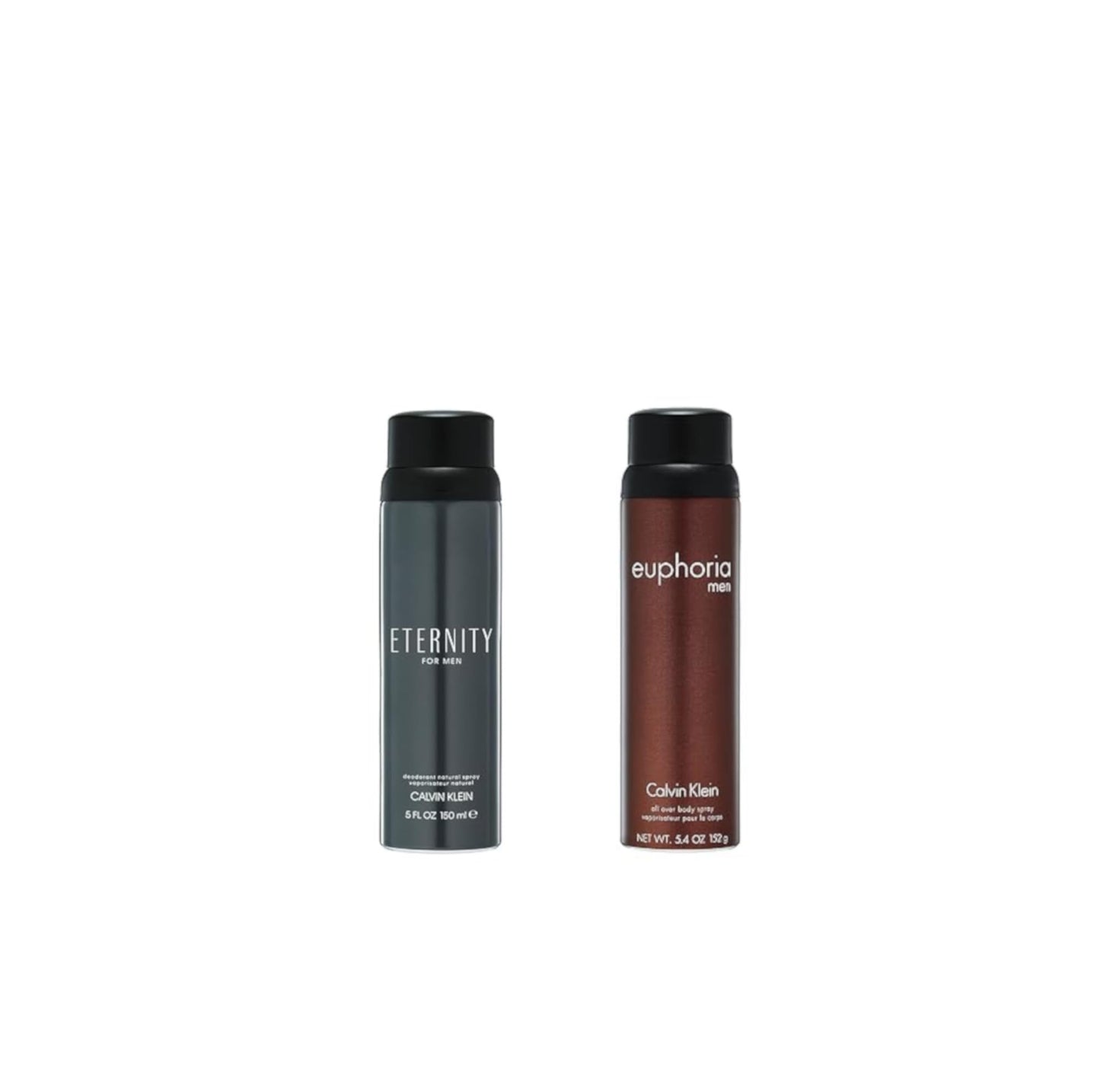 Bundle of Calvin Klein Men Body Sprays - Eternity & Euphoria - Classic Gift Giving Essential