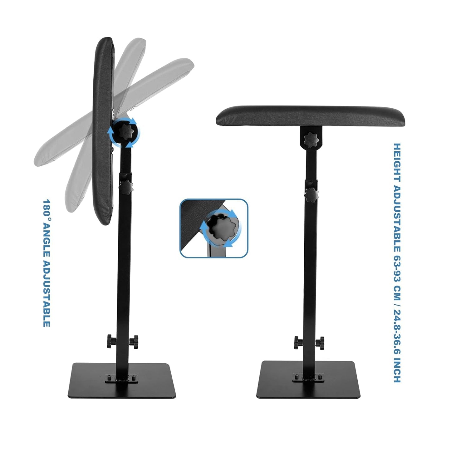 CAKMSMAO Square Tattoo Arm Rest Stand, Arm Rest Tattoo, Arm Rest for Tattooing, Adjustable Height and with PU Leathe
