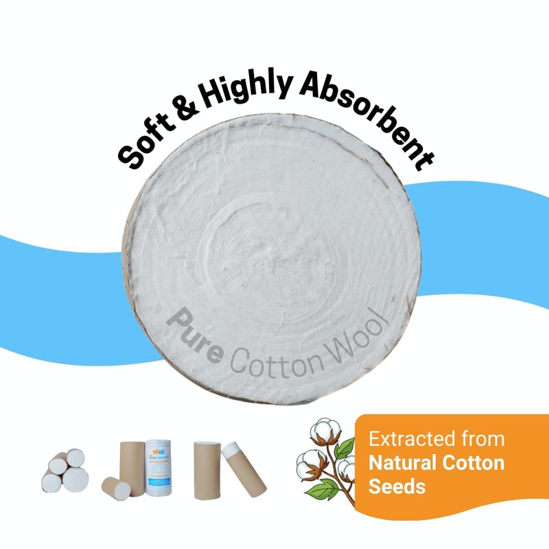 The Hobby Bounty Pure Cotton Roll Undercast Padding Roll Soft and Highly Absorbent, Makeup Remover in an Easy to Tear & Use Soft White Cotton Wool for Art Projects, Craft (500 Gram)