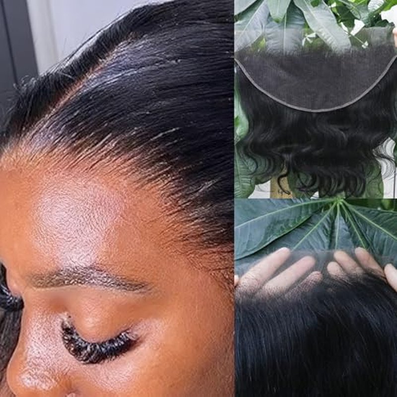 13x6 Ear to Ear Skinlike Real HD Lace Frontal Only, Body Wave 0.10mm Ultra-thin HD Lace Bleached Knots Pre-Plucked Hairline Virgin Human Hair Frontal 10 Inch