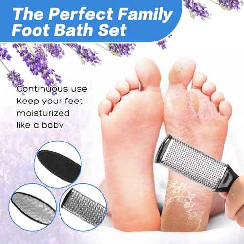 Foot Soak salt kit with Tea Tree Oil - Moisturize, Reduce Foot Odor, & Soothe Aching Feet tool set Foot cream spa bath massager Epsom Salt foot pedicure kit at home spa