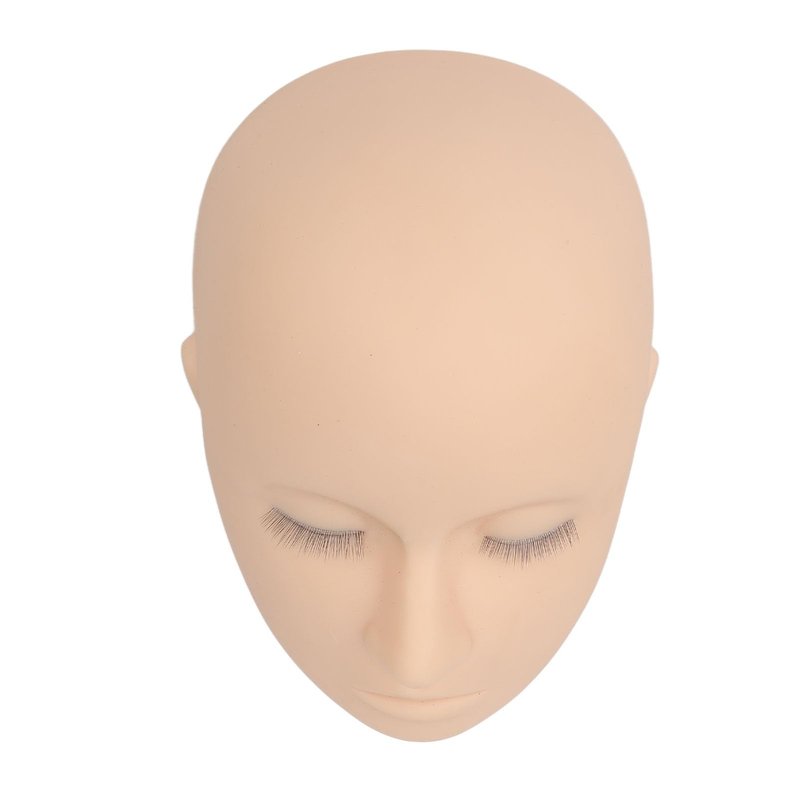 Lash Mannequin Head, Silicone 3 Layers Eyelash Practice Head High Simulation Soft Safe for Hospital