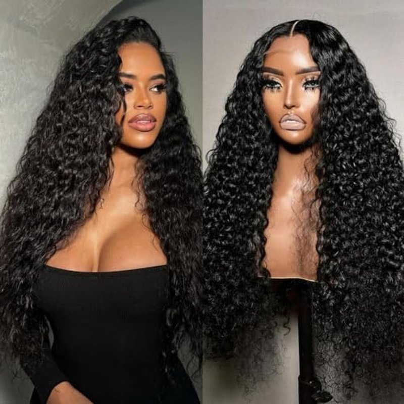 Miss Flower Real Pre Bleached Upgraded Tiny Knots 250 Density 22Inch Water Wave Lace Front Wigs Human Hair Full Large Lace Space 13x4 Ultra-thin Invisible HD Frontal Wigs Human Hair For Black Women