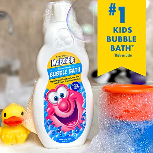 Mr. Bubble Extra Gentle Bubble Bath - Hypoallergenic, Tear Free Bubble Bath Solution Perfect for Sensitive Skin (Pack of 2 Bottles, 16 fl oz Each)