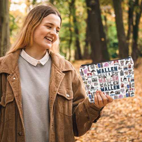 TBT Inspired Make Up Bag Cosmetic Bag for Women Western Country Music Lover Gift Merch Vintage Cute Cowgirl Graphic Cowboy Skull Bag for Friends Female Birthday Christmas