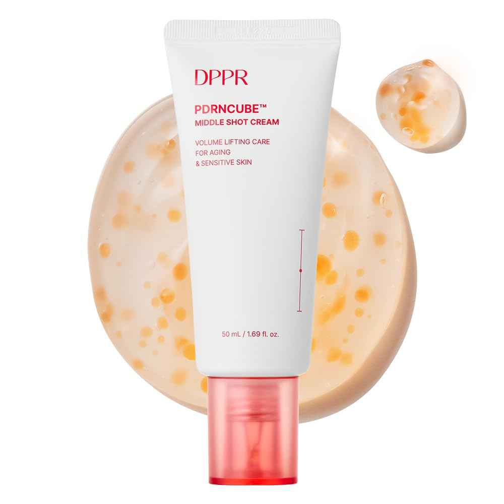 DPPR PDRNCUBE Middleshot Cream, Pink PDRN Cream, Korean Skin Care, Collagen, Glass Skin, Daily Skin Care, Hydrating Serum to even skin tone, Deep Moisturizer for Dry Skin(1.69 fl.oz / 50ml)