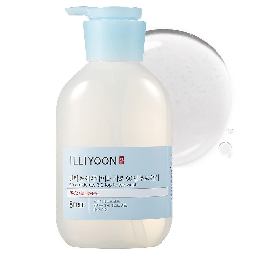 Illiyoon Ceramide Ato Lotion & Top to Toe Wash Set - Korean Moisturizing Duo for Sensitive Skin | Deep Hydration & Soothing Care
