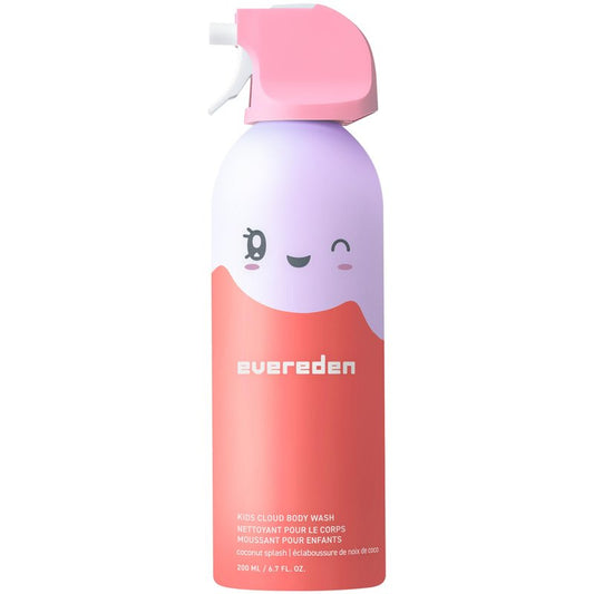 Evereden Kids Foam Body Wash | Dermatologist-Tested & Gentle | Fun Bathtime, Shape & Splash Fluffy Foam | Safe for Kids & Sensitive Skin | Clean, Vegan, Coconut Splash, 6.7 fl oz