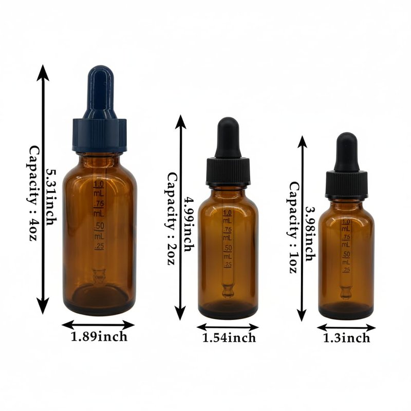 Parfumlism 20 Pack Amber Glass Dropper Bottles 4 oz with Graduated Droppers – Ideal for Essential Oils, Serums & Tinctures – Leakproof 120ml Dispenser for DIY, Travel & Small Business
