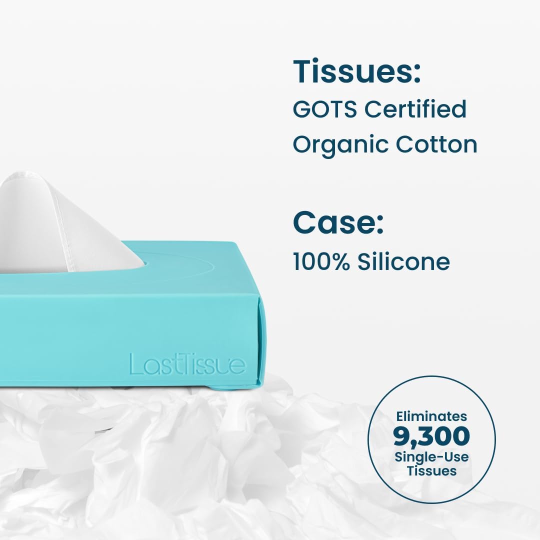 Reusable Cotton Tissue Box - Eco-Friendly Face Towels & Handkerchiefs for Men & Women | Washable Tissue with Storage Case