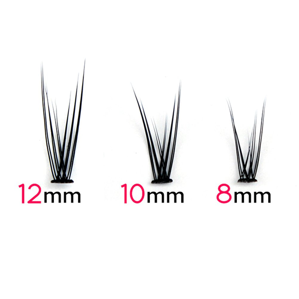Bodermincer 120pcs 8mm/10mm/12mm/14mm/16mm to Choose Fish Tail Design 0.1 C Curl 3D Individual Mink False Eyelashes Extension Soft Black Fake False Eye Lashes （12mm）