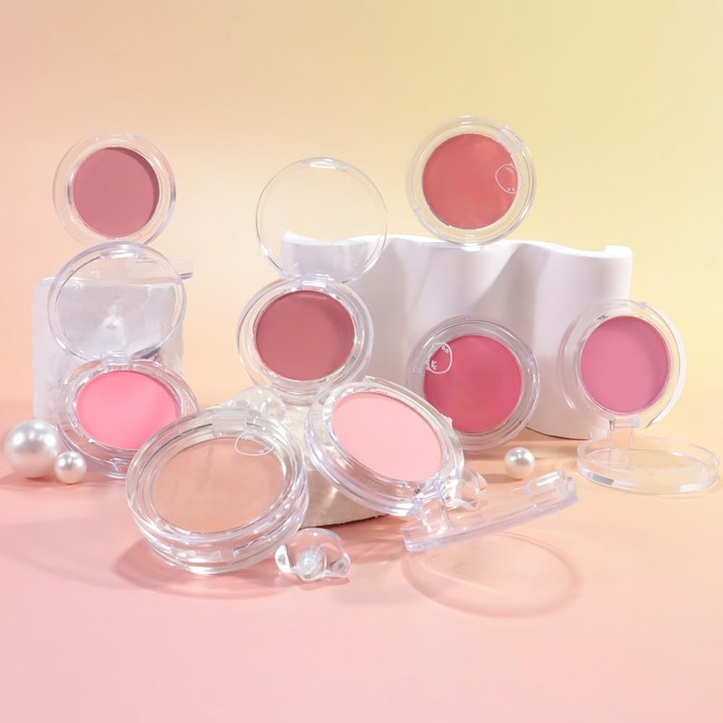 HHLTOH Matte Powder Blush for Cheeks – Long Lasting Natural Face Blusher Makeup, Lightweight Blendable Cheek Color for Women, Vegan & Cruelty-Free – #01 Pale Pink