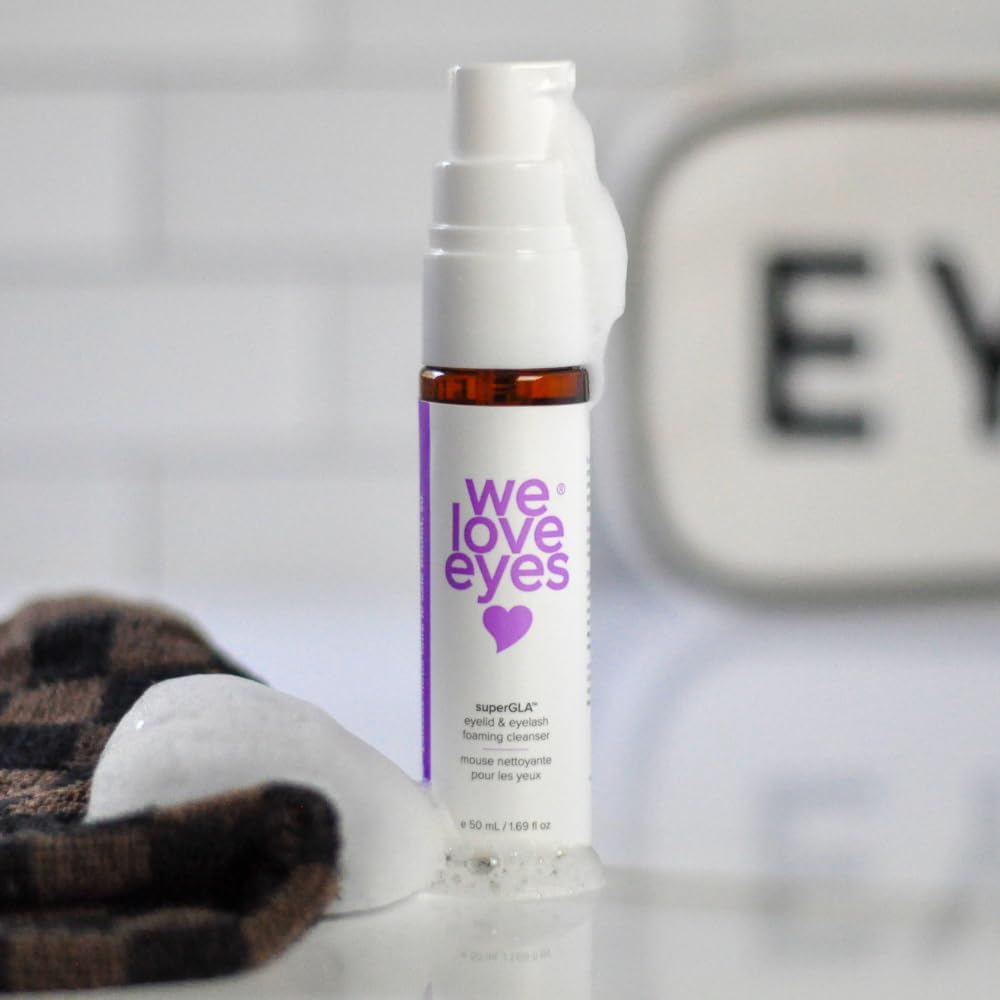 We Love Eyes - SuperGLA® Eyelid & Eyelash Foaming Cleanser - Plant Based Cleanser. All Natural. Cruelty Free. Wash away makeup gently.