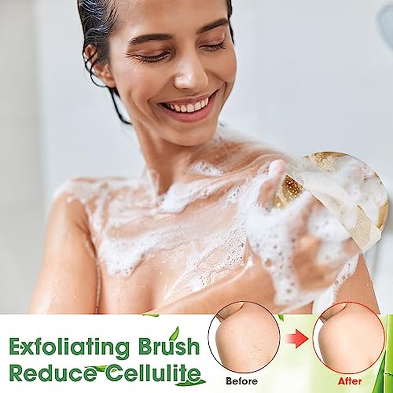 Gejoy 10 Pcs Dry Brushing Body Brush Exfoliating Brush with Massage Nodule Dry Skin Body Scrubber for Shower Bath Back Circulation Improvement Dead Skin Exfoliator (4.3 x 4.3 Inches,Wood Color)