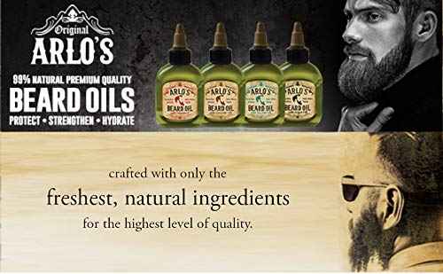 Arlo's Beard Oil Includes - Argan Tea Tree Vitamin E and Coconut (4 Pack)