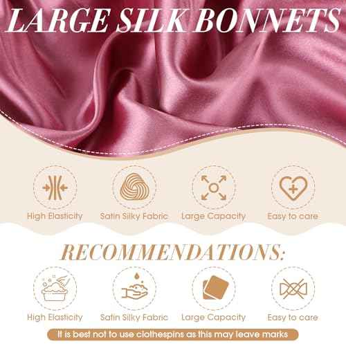 Geyoga 12 Pcs Sleep Bonnet Bulk Satin Bonnets for Sleeping Silk Hair Bonnet for Sleeping Women Large Silk Bonnets for Black Women with Elastic Band for Hair Care