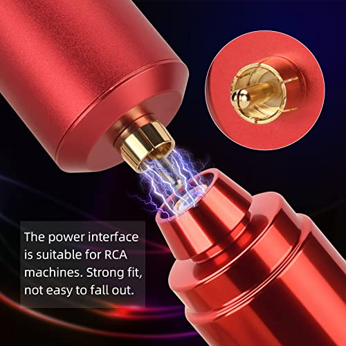 ATOMUS Tattoo Pen Machine Kit with Cordless Tattoo Power Supply Silicone Tattoo Machine Holder 3RL Cartridge Needles 1300mAh RCA Connector LCD Digital Rechargeable Power Supply Set