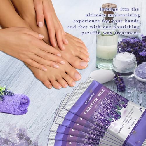 Paraffin Wax Refills, 6 PackParaffin Wax for Hands and Feet, Hot Melt Paraffin Wax Blocks for Paraffin Bath, Lavender Scent + Dry Flowers, Relieves Muscle Fatigue Nourishes Dry Skin