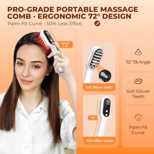Laser Therapy Hair Growth Comb,Red Light Therapy for Hair Growth Device Electric Scalp Massager, Promote Hair Regrowth in Women and Men Hair Loss,Alopecia Homeusing