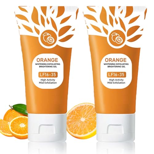 2PC Sheghy Orange Exfoliante Gel Scrub,Skin Care Scrub Peeling Gel for Face and Body,Deep Cleansing Moisturizing Facial Exfoliator gel,Orange Gentle Exfoliating for Pore Cleansing and Tightening