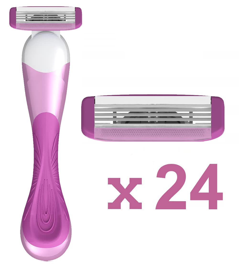 ShaveMOB 3-Blade Women's Razor Kit (Flex Head Handle + 24 Refills) - The Practical Shaving Kit