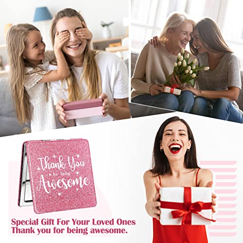 Qunclay 12 Pcs Employee Appreciation Gifts, Compact Mirror for Women Inspirational Makeup Mirror Favors for Veterinary Technician Week Christmas Coworker