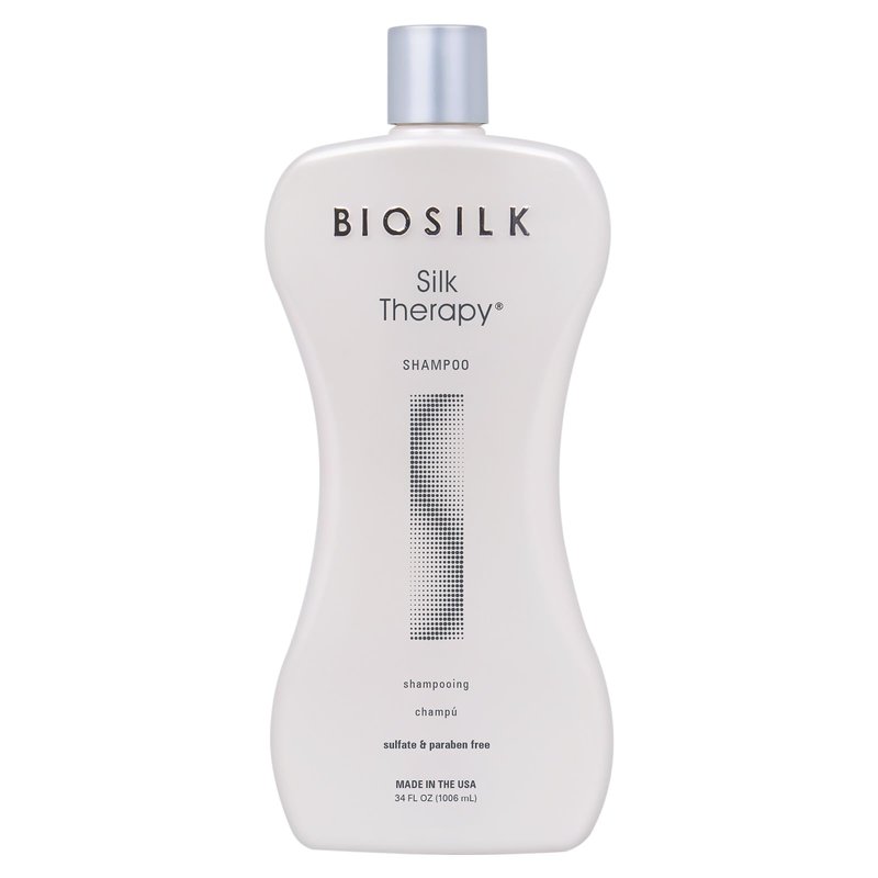 BioSilk Silk Therapy Shampoo, Gentle Hair Cleanser for Healthy, Shiny Hair, Conditions with Silk Proteins & Botanical Extracts, Sulfate-Free, Paraben-Free, Cruelty-Free, 34 Oz