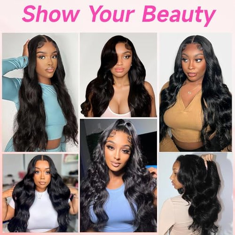 13x6 Body Wave Lace Front Wigs Human Hair 26 Inch 200 Density HD Lace Frontal Wigs 12A Brazilian Virgin Human Hair Wig pre Plucked Natural Hairline 3x Longer Lifespan